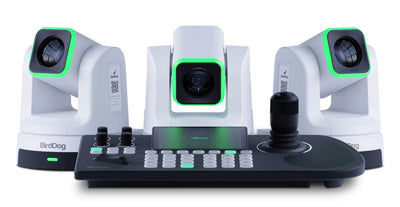 BirdDog X5 Ultra PTZ Camera 3x Pack + KBD Controller Combo (White) - Coremicro