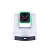 BirdDog X5 Ultra 20x 4K PTZ camera in white showing front view with lens and control buttons.