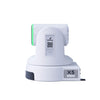 BirdDog X5 Ultra 20x 4K PTZ camera in white, showing the side view with lens and control buttons.