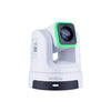 BirdDog X5 Ultra 20x 4K PTZ camera in white with tilting lens for high-quality video broadcasting and remote control.