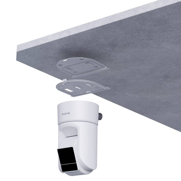 BirdDog O4 &amp; XL Ultra Ceiling Mount (White) with mounting bracket on a white background – image 1