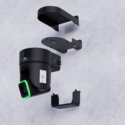 BirdDog XL Ultra Wall Mount (Black)with green accents on a gray background
