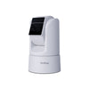 BirdDog O4 White PTZ Camera with a screen on a white background