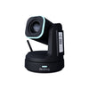 Black conference camera with BirdDog branding on a white background