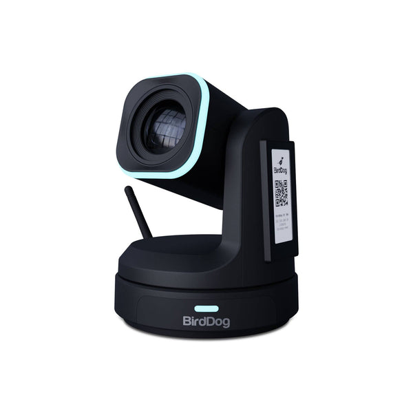 Black conference camera with BirdDog branding on a white background – image 1