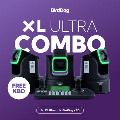 BirdDog 3x XL Ultra PTZ Cameras and KBD Controller Combo (Black)
