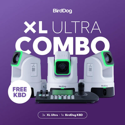 BirdDog 3x XL Ultra PTZ Cameras and KBD Controller Combo (White)