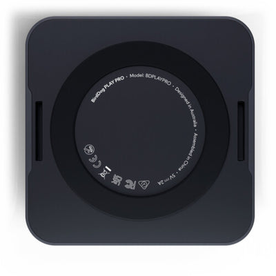 BirdDog PLAY Pro 4K NDI Player signal converter with serial and model information label on the bottom.