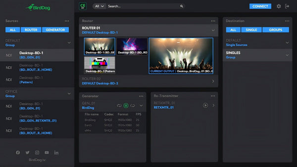 BirdDog Central Pro 2.0 Video Distribution and Routing Control User Interfance – image 2