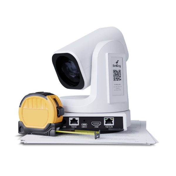 BirdDog MAX UHD 4K Conferencing & Production PTZ Camera (White) Pointing Down Seen From The Right Side  – image 4