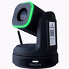 BirdDog X1 20x HD PTZ camera in black showing up-close view with lens and controls on the left side.