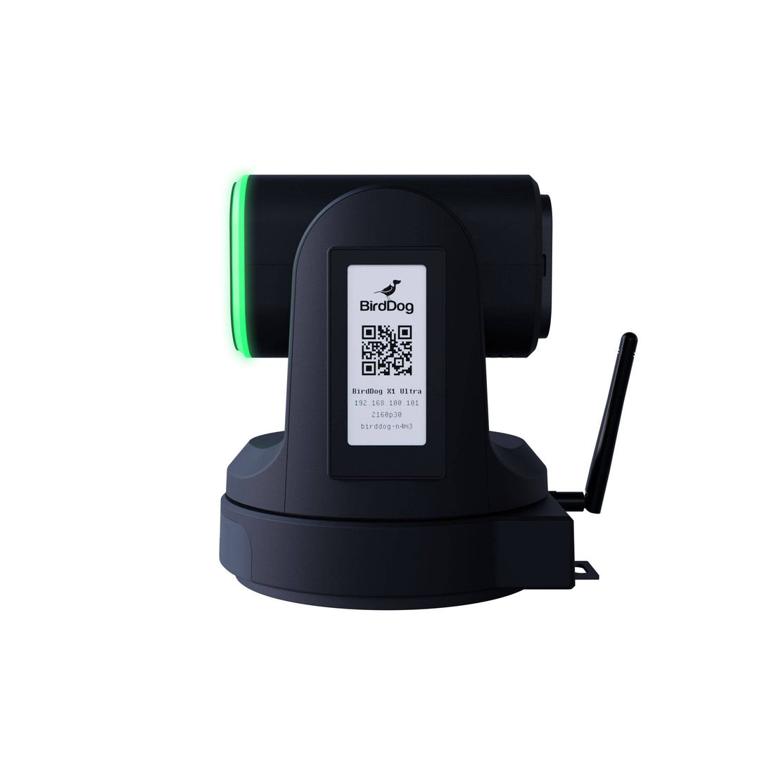 BirdDog X1 Ultra 12x 4K PTZ camera in black with adjustable zoom and pan, designed for professional video streaming and broadcasting. – image 3