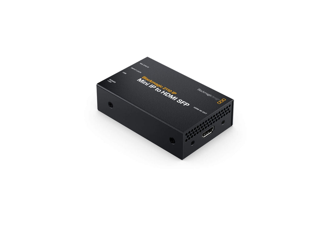 Blackmagic Design Blackmagic 2110 IP Mini IP to HDMI SFP video converter with right-angle connector, compact and high-quality. – image 1