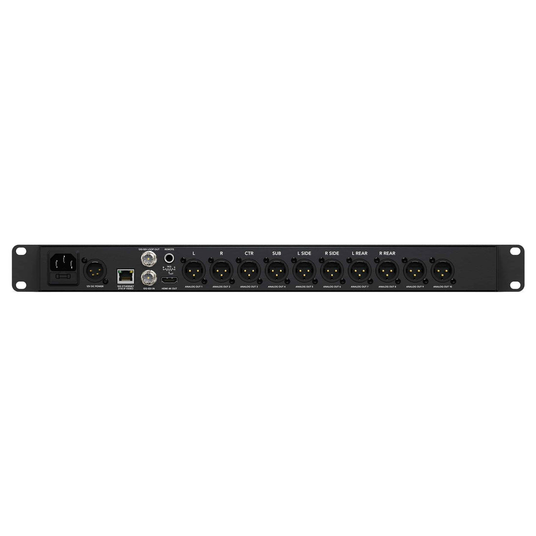 Blackmagic Design 2110 IP SDI to HDMI 12G-10 IP converter with rear connection ports and control interfaces. – image 3