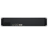 Blackmagic Design ATEM Monitoring Rack Panel 40 control panel with multiple input and output connections on a black metal rack.