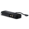 Blackmagic Design Camera ProDock mounted at a low angle, showcasing its compact design and connection ports for professional cameras.