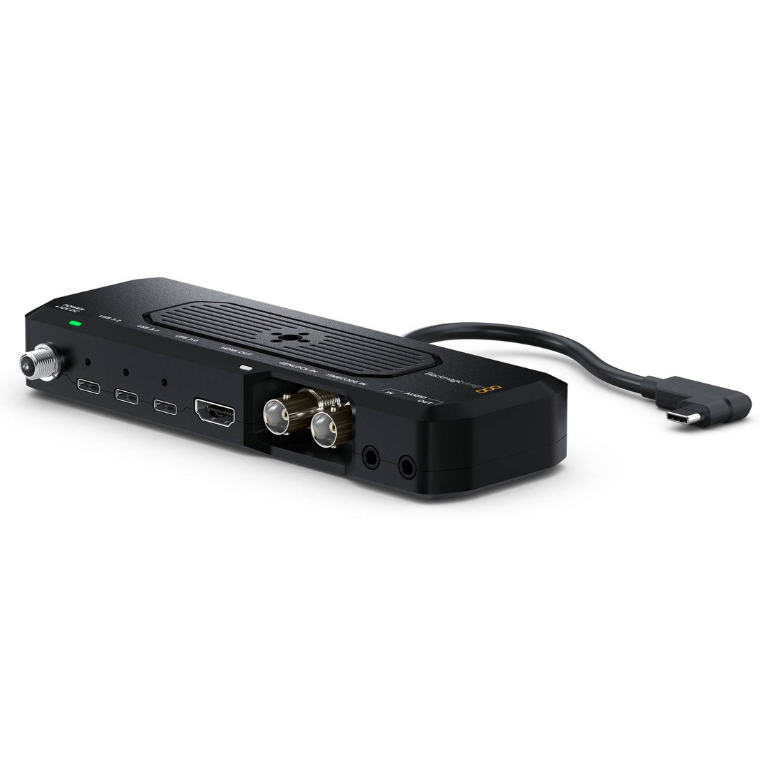 Blackmagic Design Camera ProDock mounted at a low angle, showcasing its compact design and connection ports for professional cameras. – image 6
