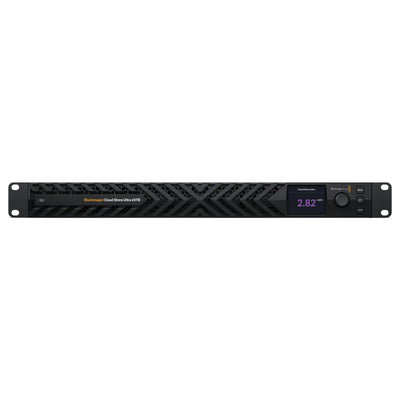 Blackmagic Design Cloud Store Ultra 24TB storage device with front view showing drive bays and branding