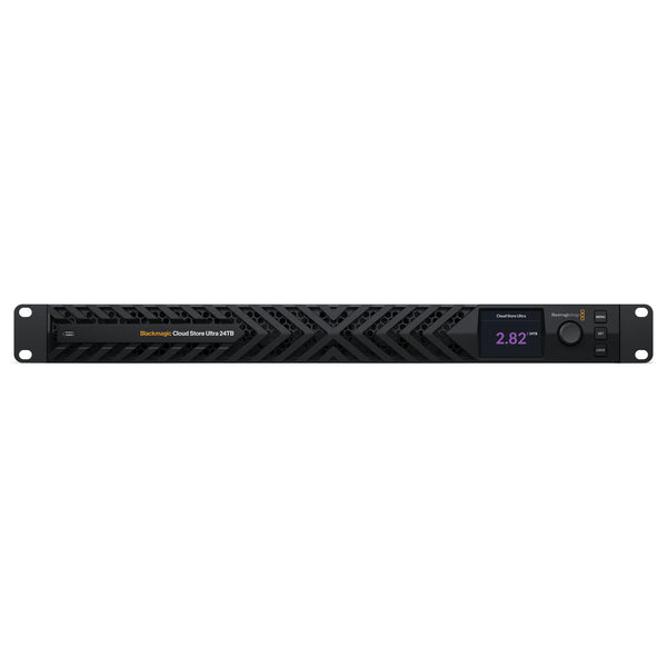 Blackmagic Design Cloud Store Ultra 24TB storage device with front view showing drive bays and branding – image 2