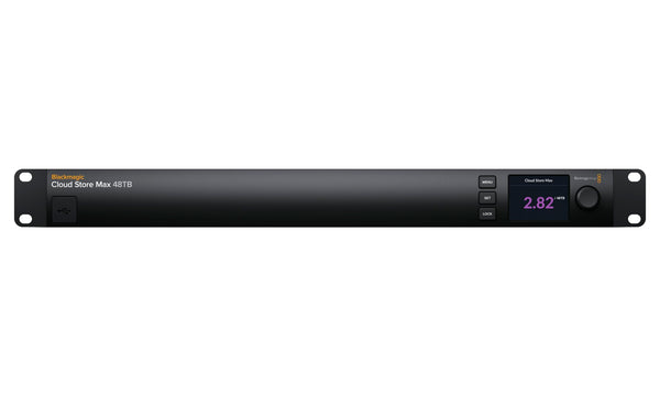 Blackmagic Design Cloud Store Max 48TB storage device with front view showing drive bays and sleek black design. – image 2