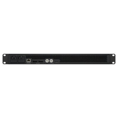 Rear view of Blackmagic Design Cloud Store Ultra 48TB storage device showing ports and hardware details.