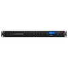 Blackmagic Design Ethernet Switch 820 front view showing multiple Ethernet ports and sleek black chassis for network connectivity.