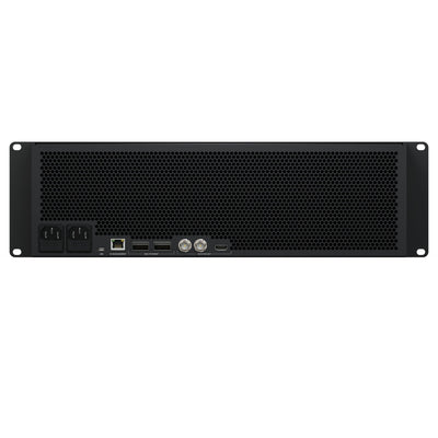 Blackmagic Design Media Dock Ultra storage device connected with various media cables and ports visible from the rear view.