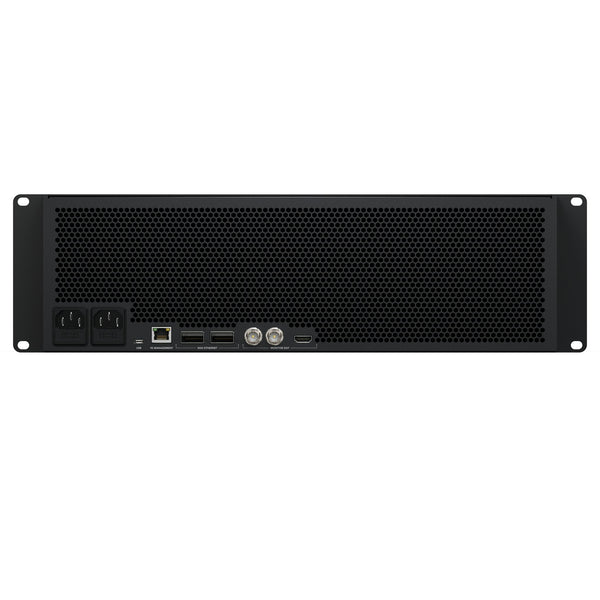 Blackmagic Design Media Dock Ultra storage device connected with various media cables and ports visible from the rear view. – image 3