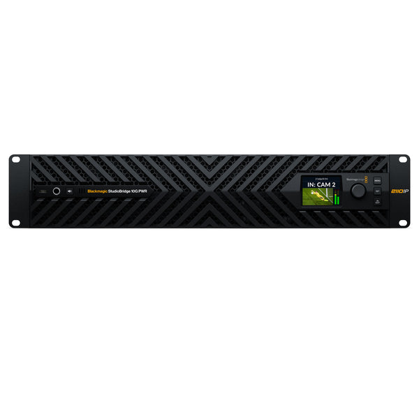 Blackmagic Design Blackmagic StudioBridge 10G PWR distribution amplifier with front panel ports and power indicator lights. – image 3