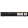Blackmagic Design Videohub Mini 8x4 12G video router with front view showing ports and control panel.