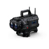 Blackmagic Design URSA Cine Immersive Cinema Camera shown from front angle, featuring professional lens and sleek black body.