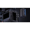Blackmagic Design PYXIS 6K Cinema Box Camera with Leica L Mount, showing battery removal and camera body details.