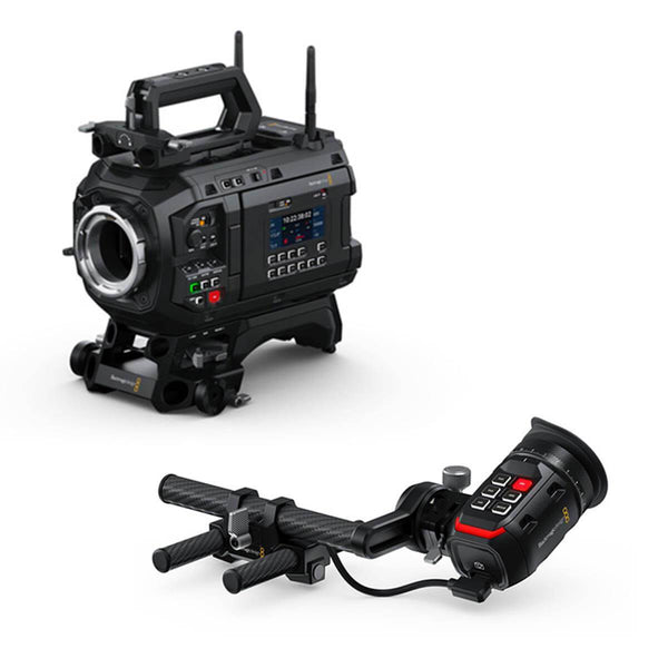 Blackmagic Design URSA Cine 12K cinema camera with EVF kit and PL mount, showing the camera body and electronic viewfinder. – image 1