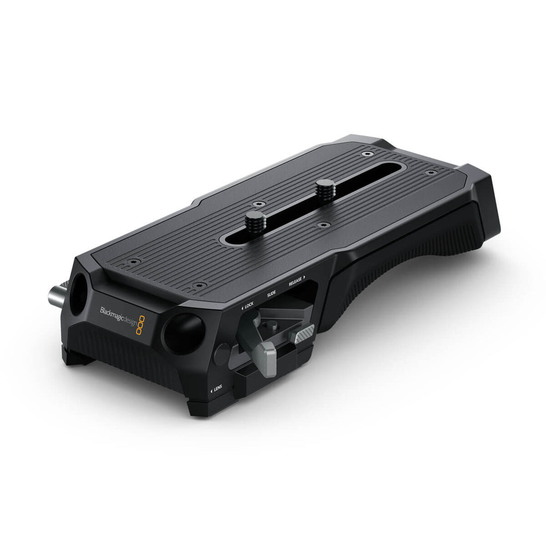 Blackmagic Design 15mm baseplate for URSA Cine 12K camera accessories, showing the sturdy metal mount with mounting holes. – image 1