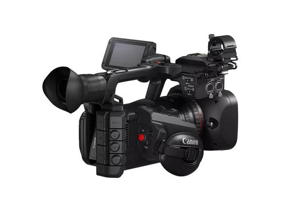 Canon XF605 UHD 4K HDR Pro Camcorder with professional lens and ergonomic grip, designed for high-quality video recording. – image 7