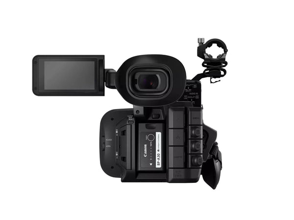 Canon XF605 UHD 4K HDR pro camcorder with large lens, professional controls, and ergonomic design for high-quality video recording. – image 10