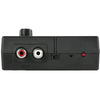 Left side view of Datavideo AD-10 Audio Delay Box showing input/output ports and control buttons for audio synchronization.