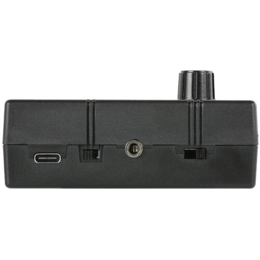 Right side view of Datavideo AD-10 Audio Delay Box showing input and output ports for professional audio delay management. – image 3