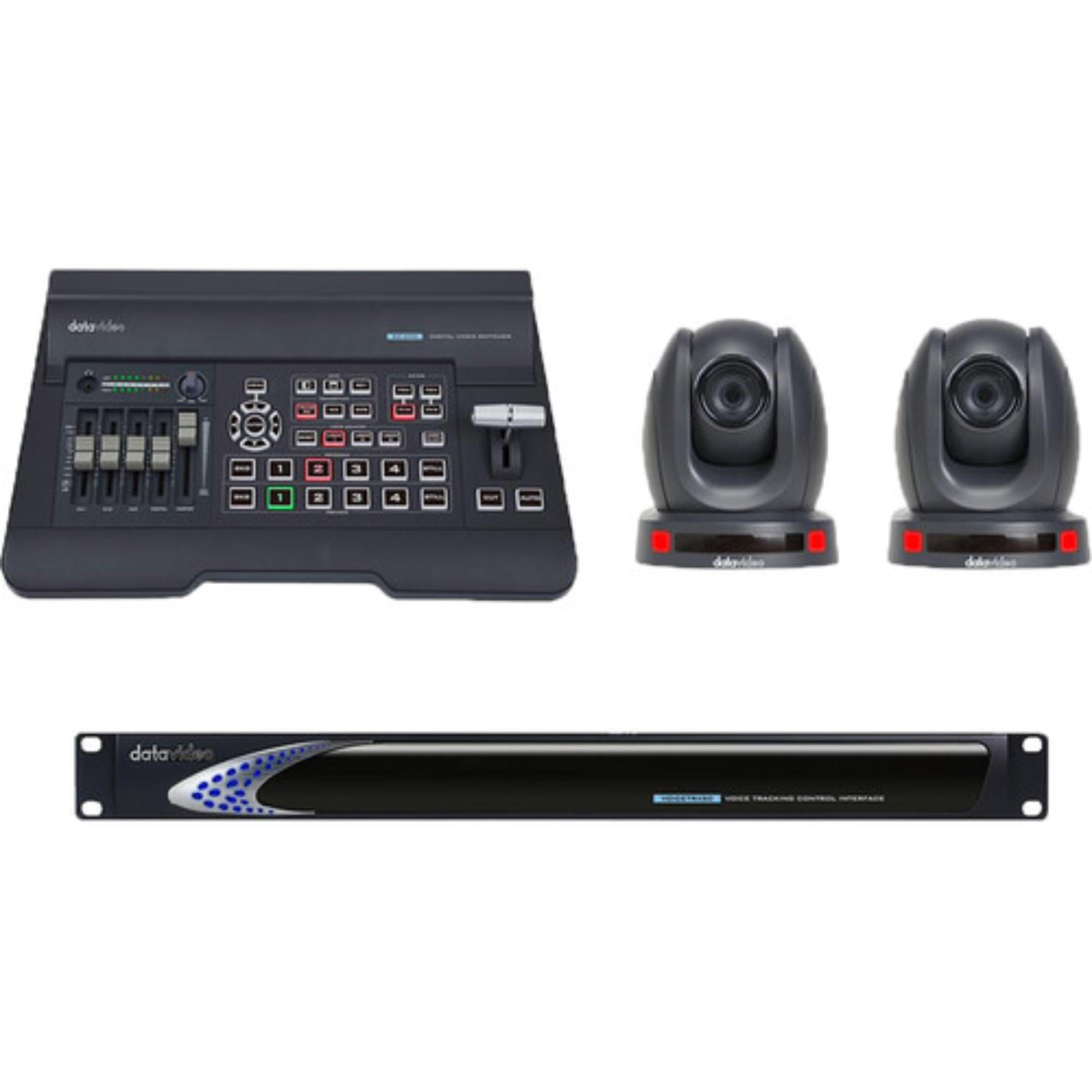 Auto Cast Camera DATAVIDEO Autocast Pro Voice-Tracking Kit with VoiceTRX50, 2 PTC-145 ...