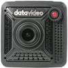 Front view of Datavideo 4K NDI-HX POV camera with compact design and professional lens for high-quality video streaming.