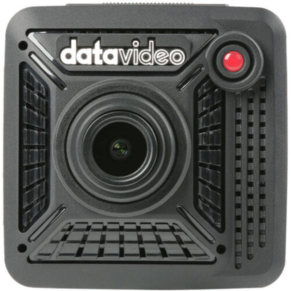Front view of Datavideo 4K NDI-HX POV camera with compact design and professional lens for high-quality video streaming. – image 1