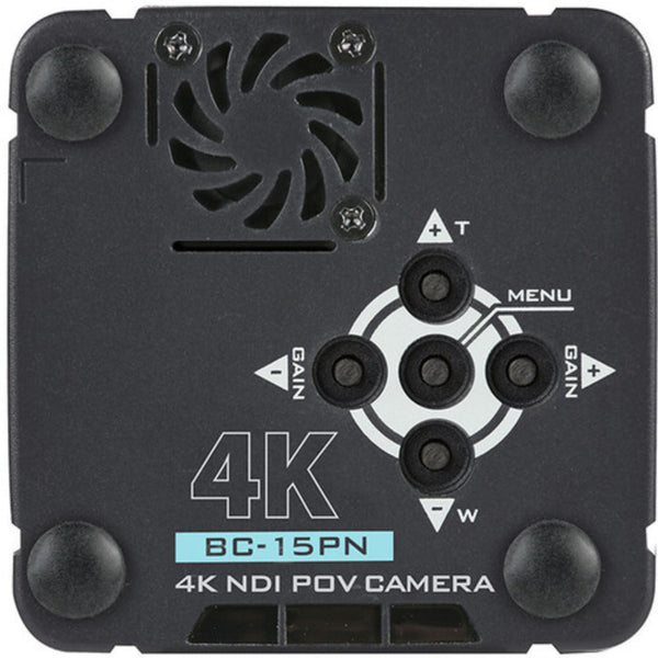 Rear view of Datavideo 4K NDI-HX POV camera with compact design and multiple connection ports. – image 3