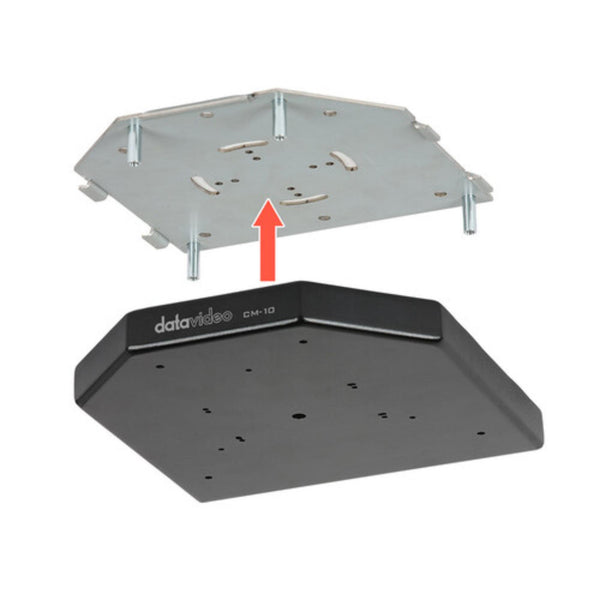 Datavideo CM-10 ceiling mount for PTR-10 Mark II pan/tilt head, showing mounting bracket and hardware components. – image 1