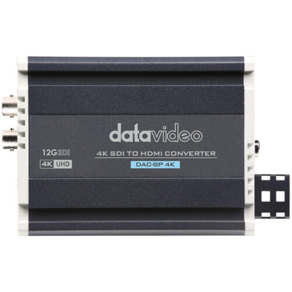 DATAVIDEO 4K SDI to HDMI converter device with multiple input ports, shown from a top view. – image 1