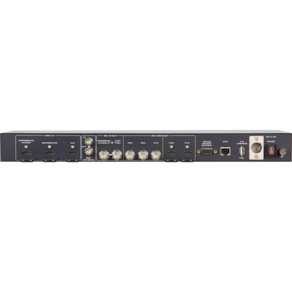 Rear view of Datavideo DVK-400 4K real-time chroma keyer with 10-bit 4:4:4 video processing for production switchers. – image 3