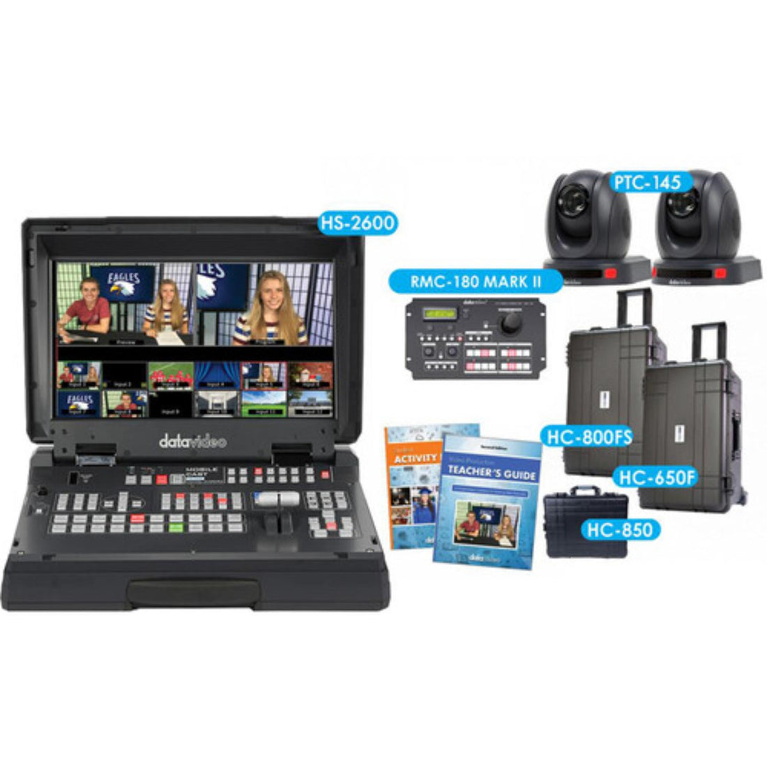 Datavideo EPB-2600 K-12 educator's production bundle with cameras, microphones, and accessories for educational broadcasting. – image 1