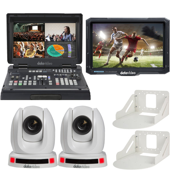 Datavideo EZ Streaming Package CW-AT in white, including streaming hardware and accessories, displayed on a clean surface. – image 1