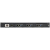 Rear view of Datavideo HBT-30 3-channel long-range HDBaseT receiver with HDMI outputs for extending high-definition video signals.