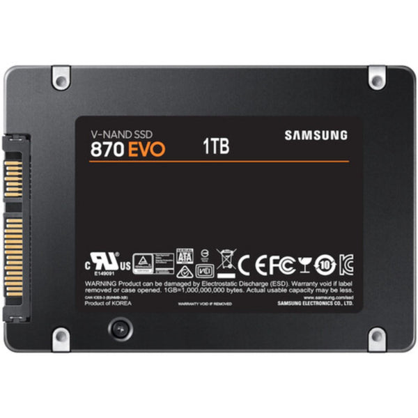 Rear view of Datavideo 1TB SATA III 2.5-inch internal SSD, showing connectors and sleek metal casing for high-speed storage. – image 2