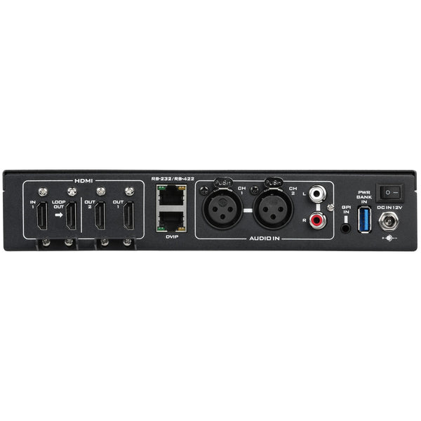 Rear view of Datavideo HDR-2 4K digital video recorder showing input ports and control buttons. – image 2